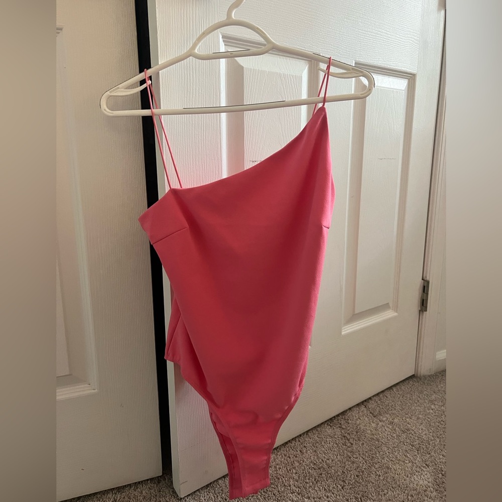 Light Pink Princess Polly One Shoulder Strappy Bodysuit